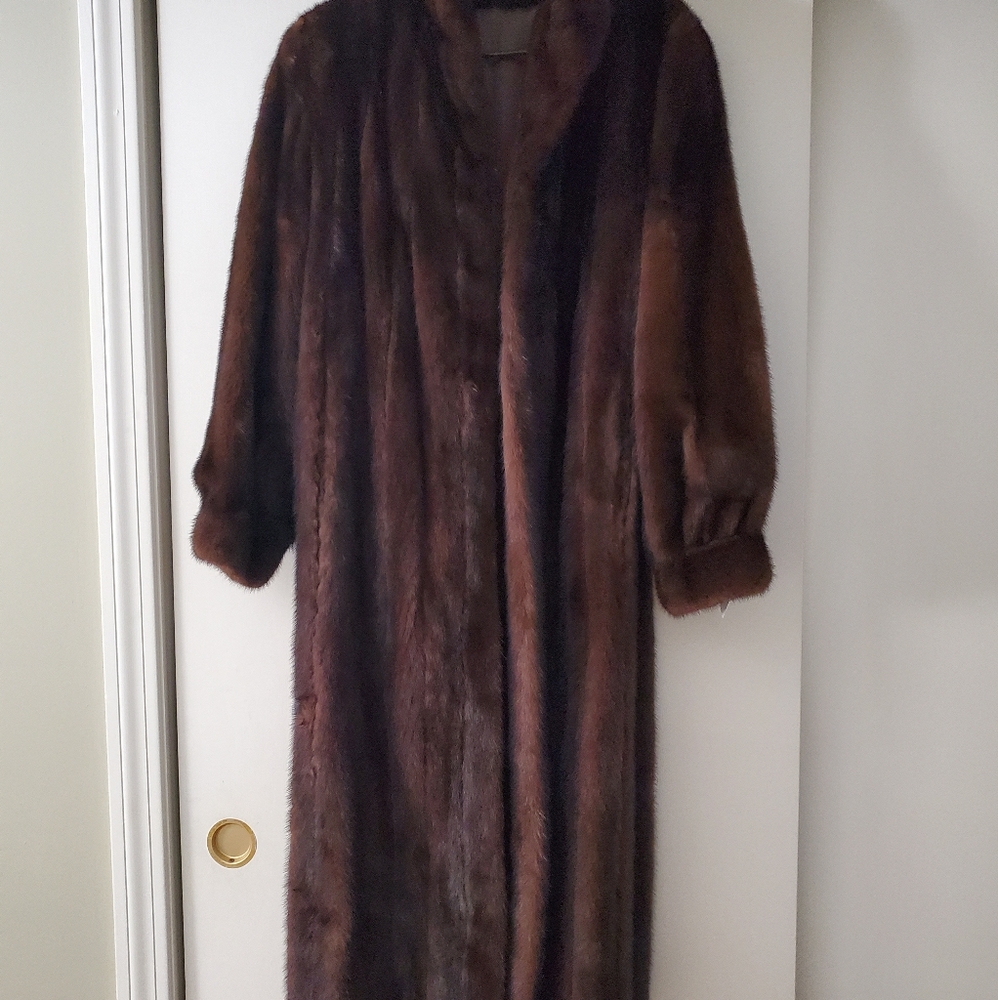 Vintage Real Mink Fur Brown Coat